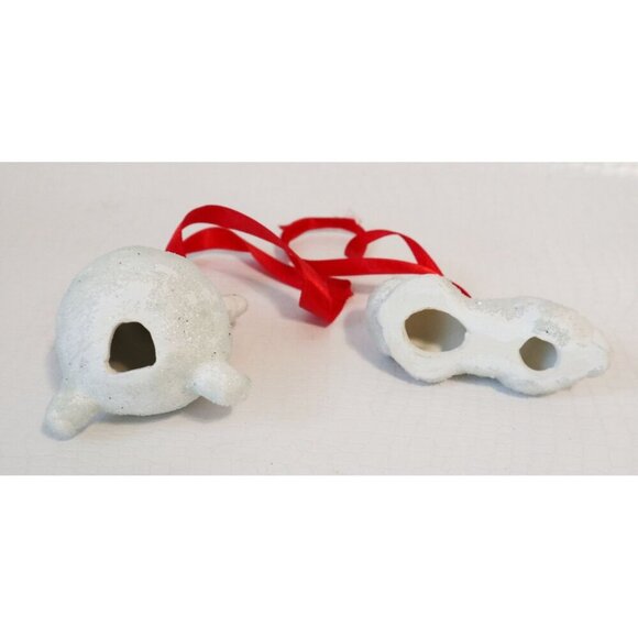 2 Vintage Christmas Snow Baby Tree Ornaments Alberta Ceramic Mold - Picture 4 of 5